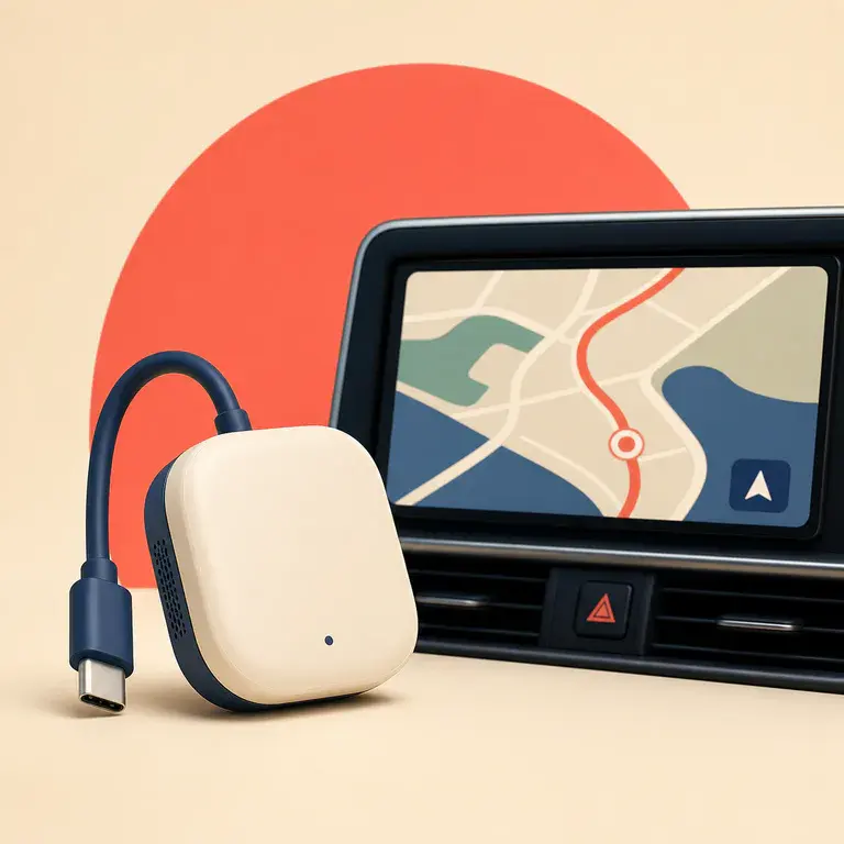 Illustration d’un concept original d’adaptateur sans fil pour écran de voiture