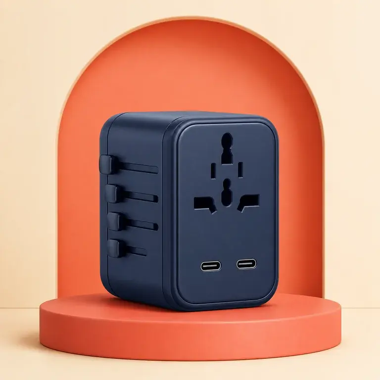 Illustration d’un concept original pour adaptateur de voyage universel USB-C