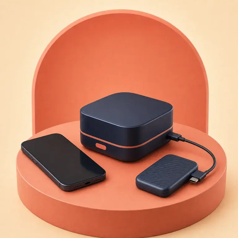 Illustration d’un concept original pour boîtier de sauvegarde des photos du téléphone