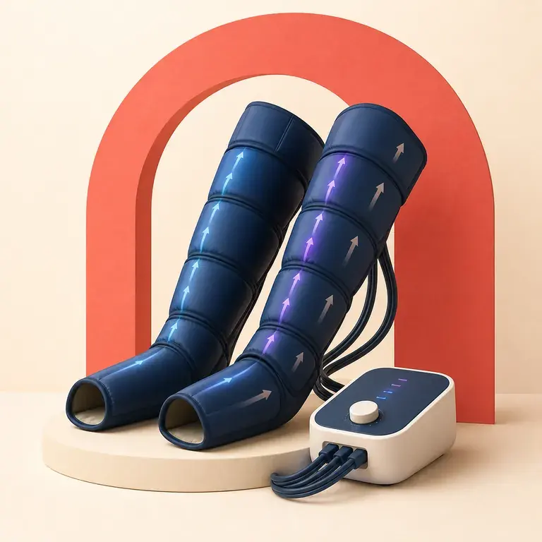 Illustration d’un concept original pour bottes de massage par compression des jambes