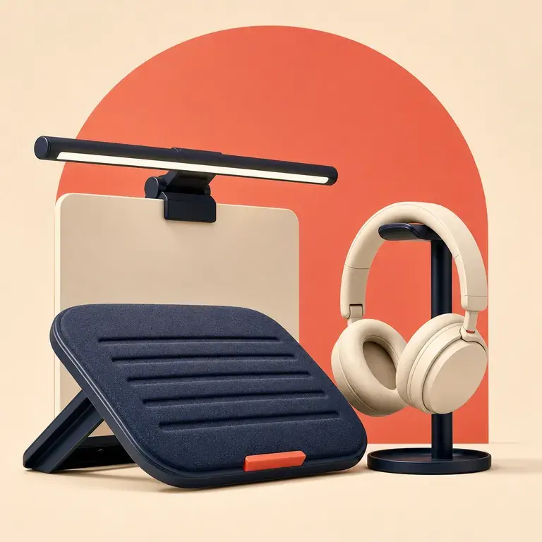 Illustration d’un concept original pour kit confort pour longues journées de télétravail