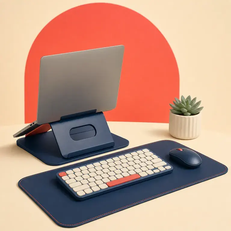 Illustration d’un concept original pour kit télétravail essentiel bien assorti