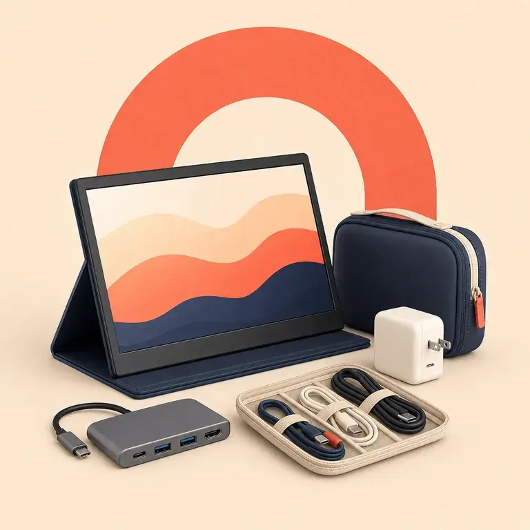 Illustration d’un concept original pour kit de télétravail nomade