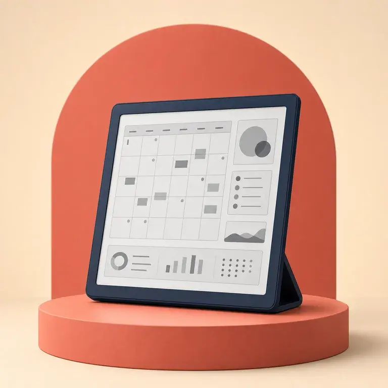 Illustration d’un concept original pour calendrier de bureau en papier électronique