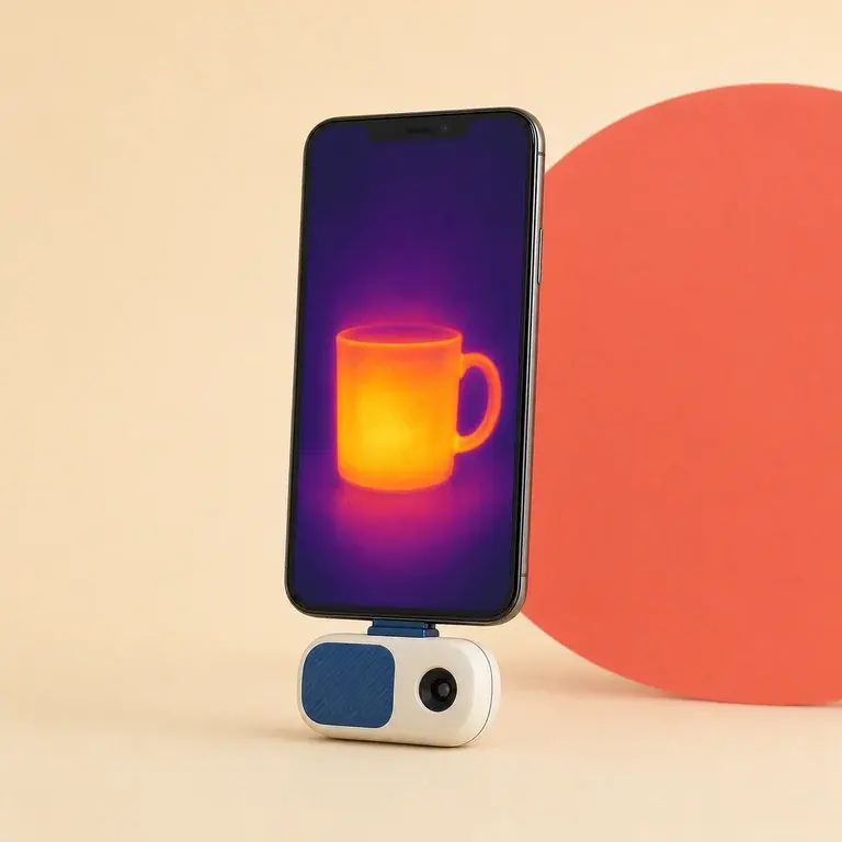 Illustration d’un concept original de caméra thermique compacte pour smartphone