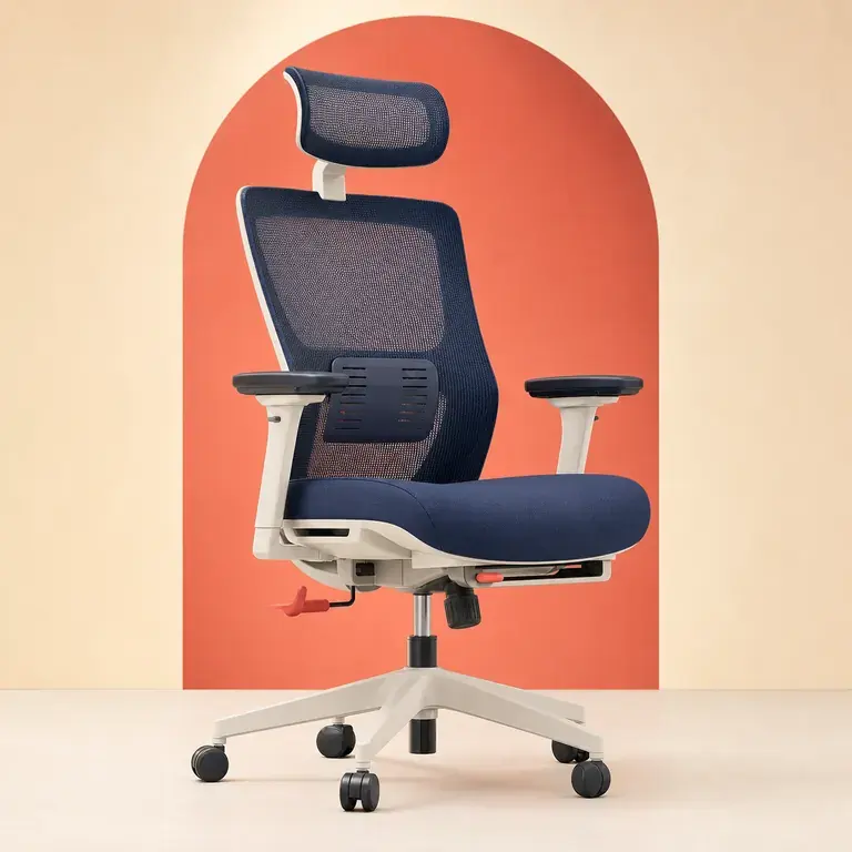 Illustration d’un concept original de chaise de bureau aux réglages ergonomiques