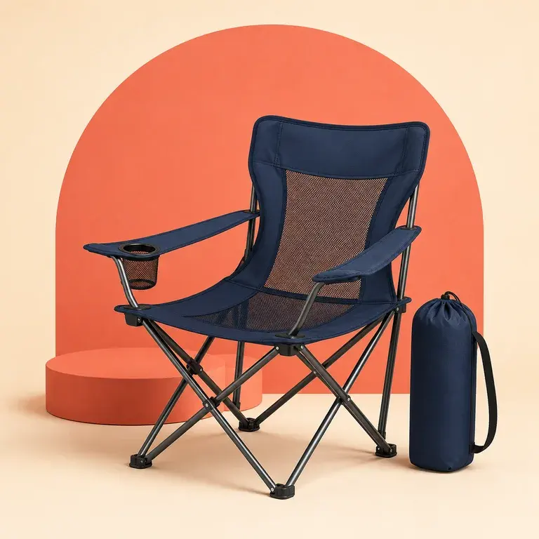 Illustration d’un concept original pour chaise de camping pliante avec housse