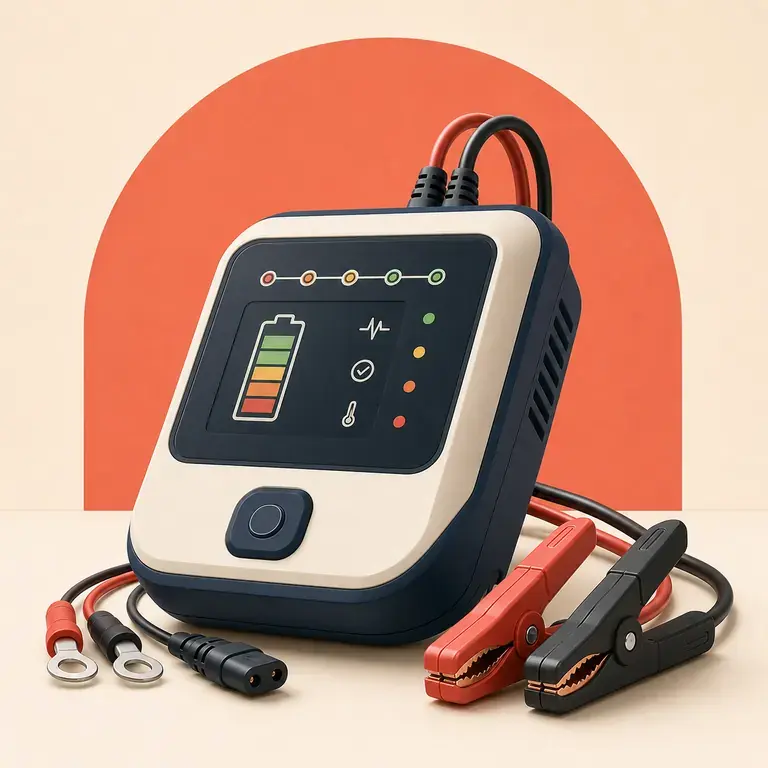 Illustration d’un concept original pour chargeur et testeur intelligent de batterie