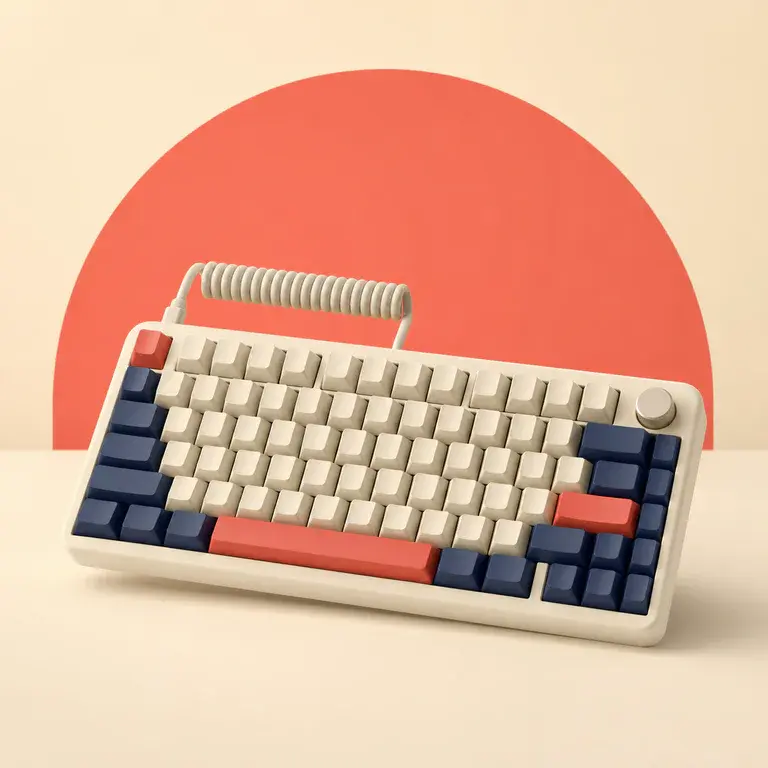 Illustration d’un concept original de clavier mécanique compact à molette