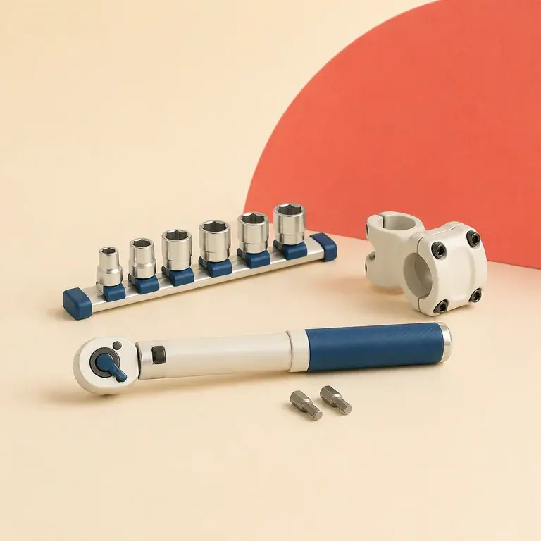 Illustration d’un concept original de clé dynamométrique et douilles pour vélo