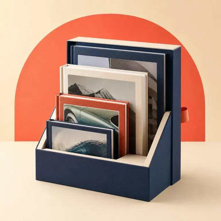 Illustration d’un concept original pour coffret de beaux livres sur sa passion précise