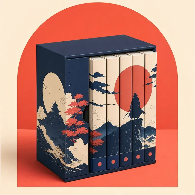 Illustration d’un concept original pour coffret manga d'une série qu'il veut vraiment lire