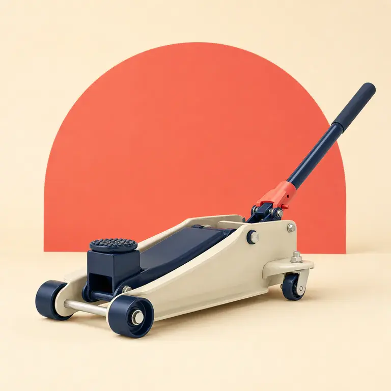 Illustration d’un concept original de cric hydraulique rouleur pour voiture