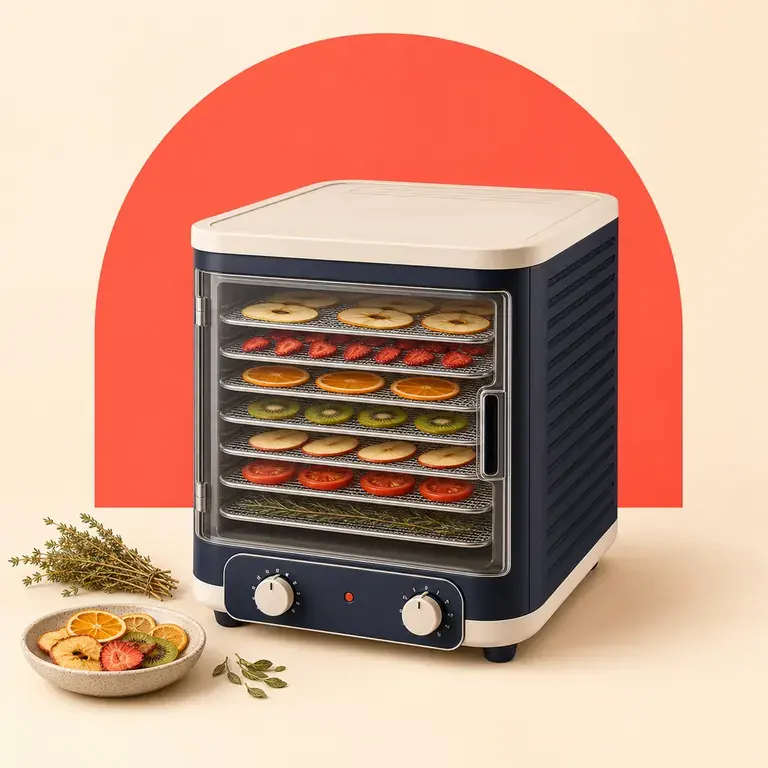 Illustration d’un concept original pour déshydrateur alimentaire à plateaux inox