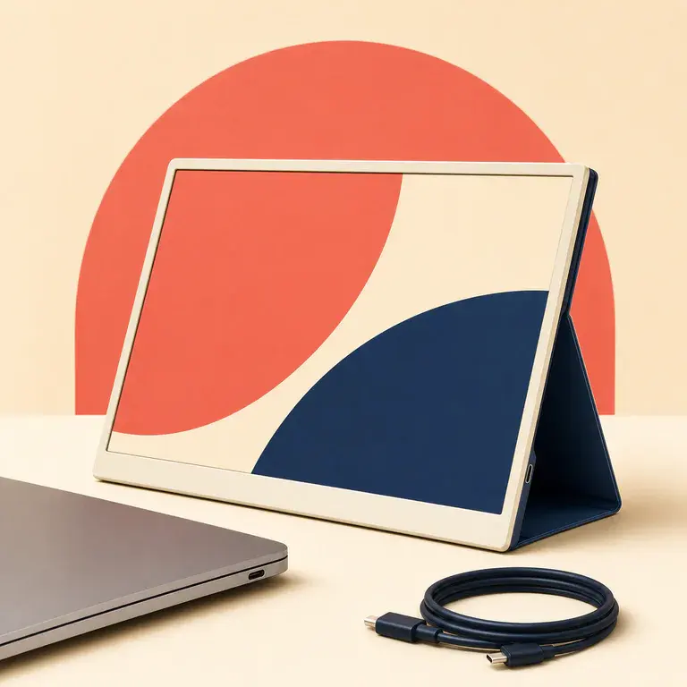 Illustration d’un concept original d’écran portable USB-C avec support