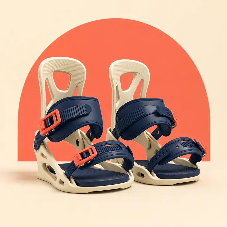 Illustration d’un concept original de paire de fixations de snowboard