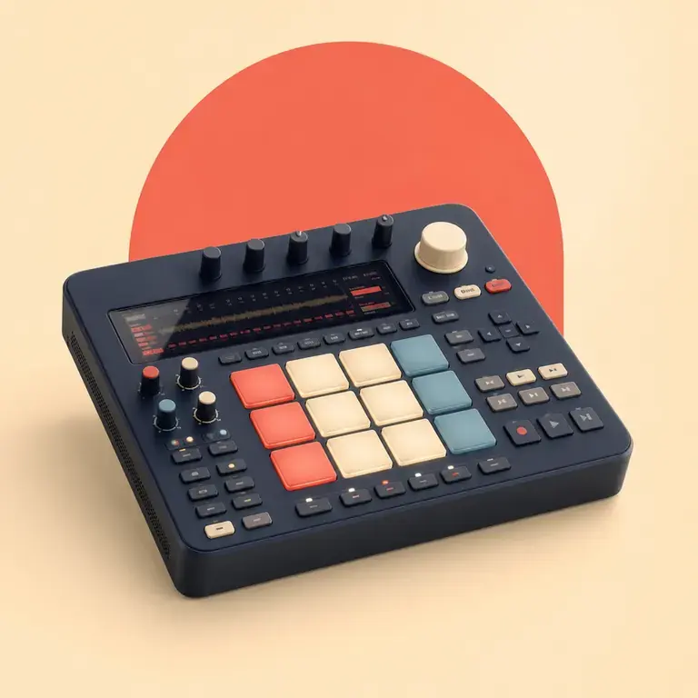 Illustration d’un concept original pour groovebox ou sampler autonome
