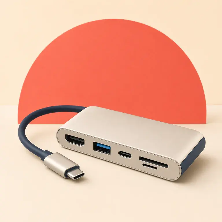 Illustration d’un concept original de hub USB-C avec plusieurs connectiques