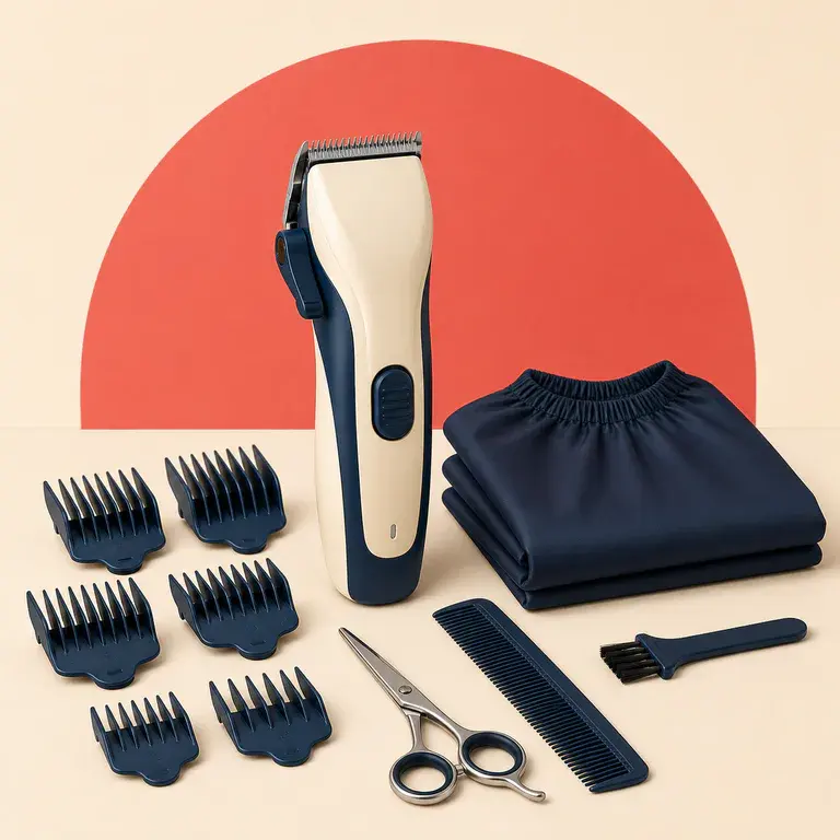 Illustration d’un concept original de kit complet pour se couper les cheveux