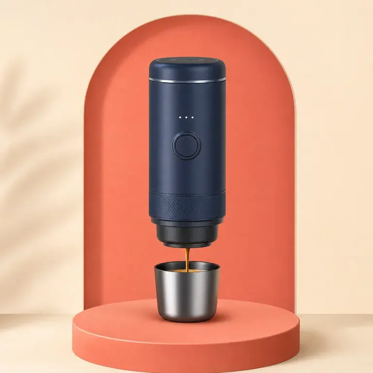 Illustration d’un concept original pour machine à espresso portable rechargeable