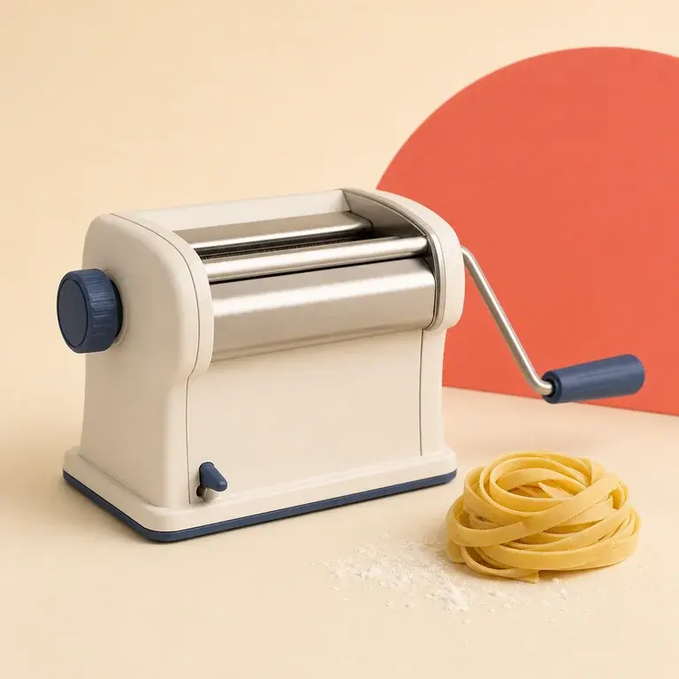 Illustration d’un concept original de machine manuelle pour préparer des pâtes fraîches