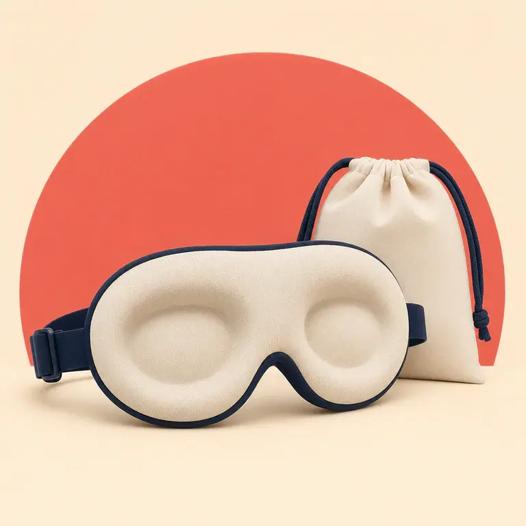 Illustration d’un concept original de masque de voyage 3D occultant
