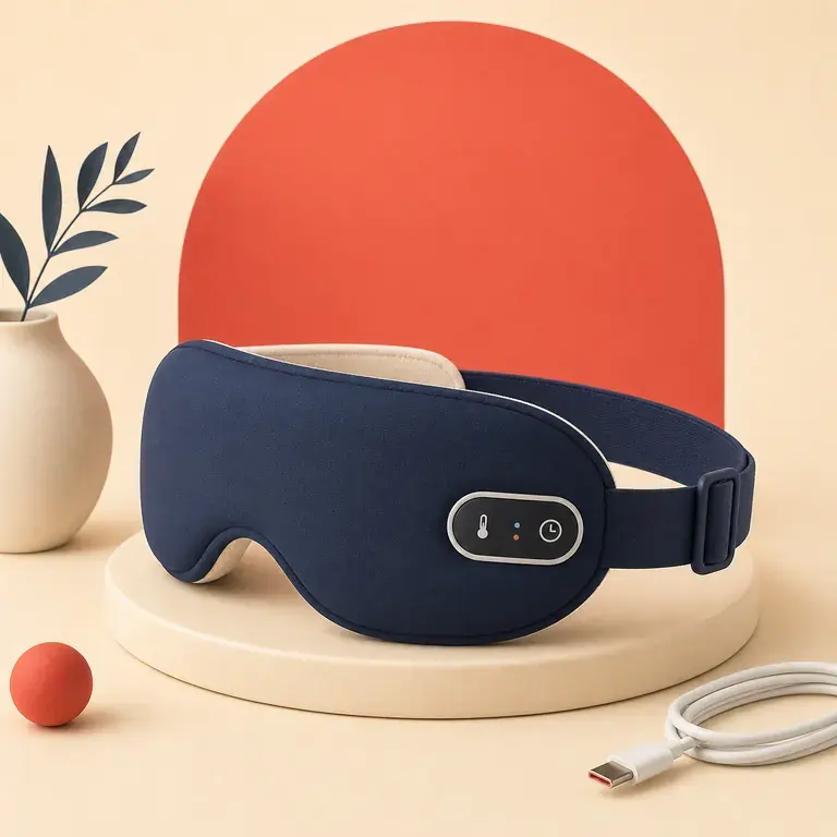 Illustration d’un concept original pour masque chauffant rechargeable pour les yeux