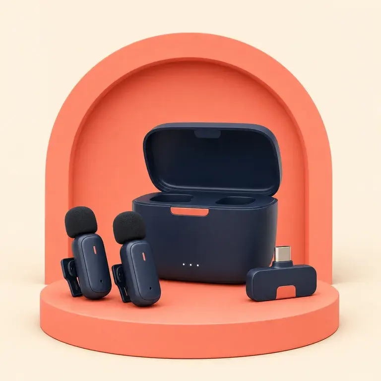 Illustration d’un concept original pour microphones-cravates sans fil USB-C