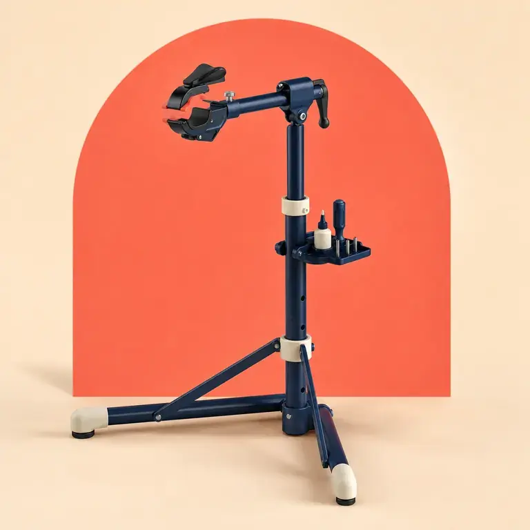 Illustration d’un concept original pour pied d'atelier pour réparer son vélo