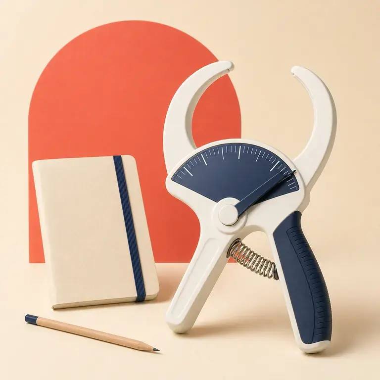 Illustration d’un concept original de pince adipomètre mécanique