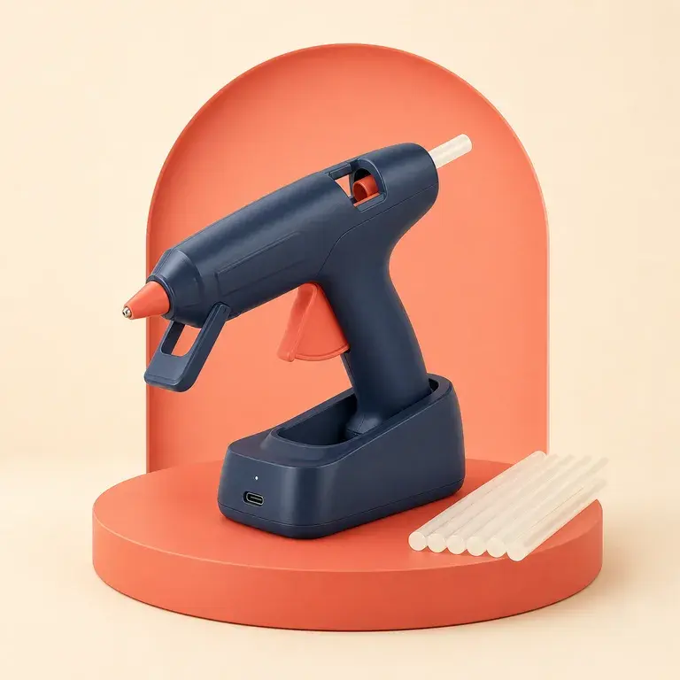 Illustration d’un concept original pour pistolet à colle chaude rechargeable