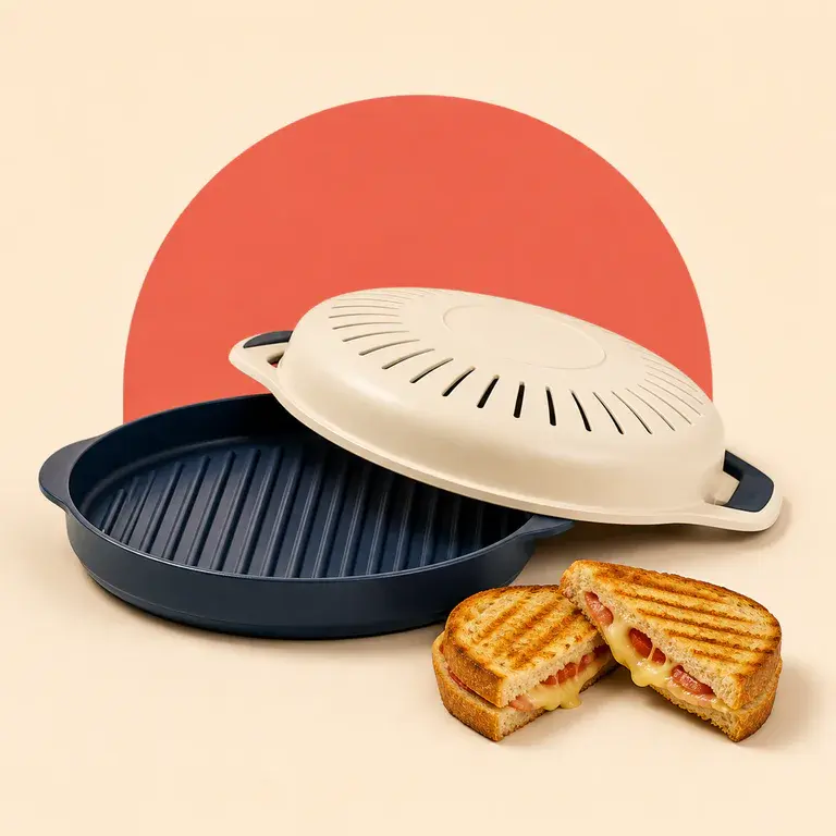 Illustration d’un concept original de plat grill pour micro-ondes