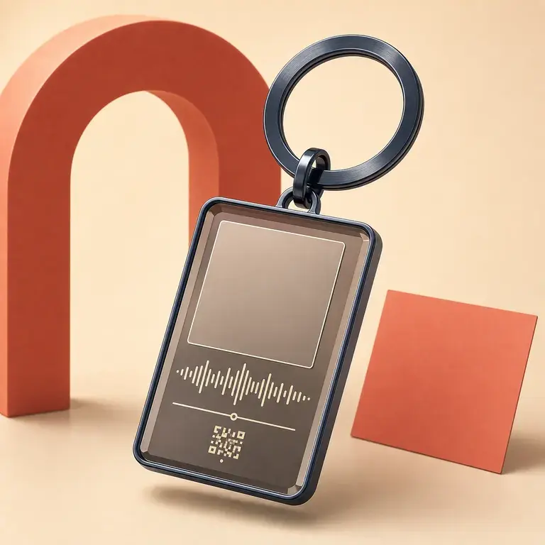 Illustration d’un concept original de porte-clés musical personnalisé