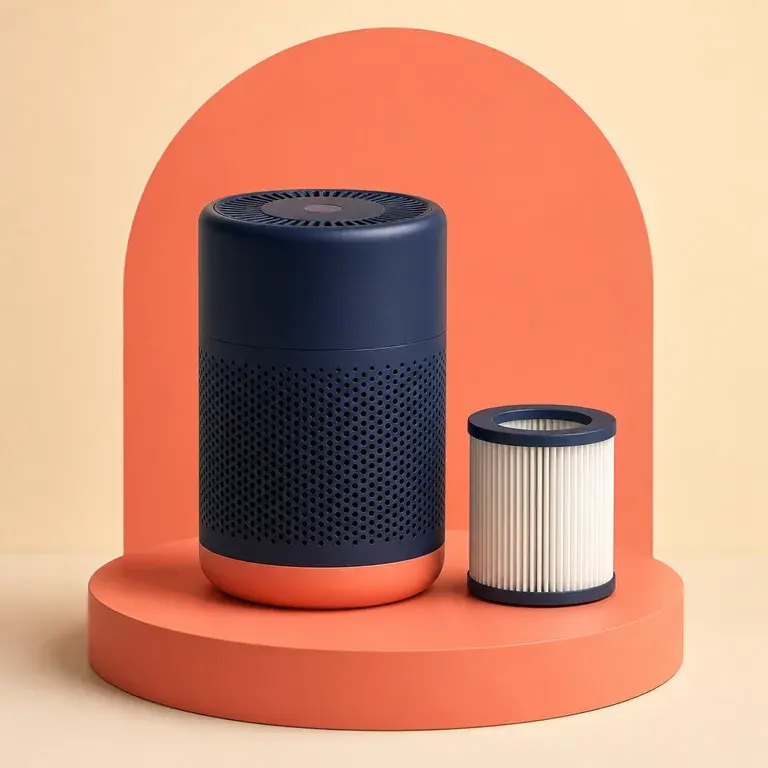 Illustration d’un concept original pour mini-purificateur d’air de bureau
