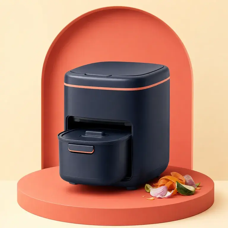 Illustration d’un concept original pour réducteur électrique de déchets alimentaires