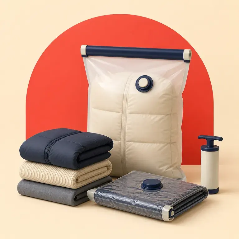 Illustration d’un concept original pour sacs de compression de voyage avec valve