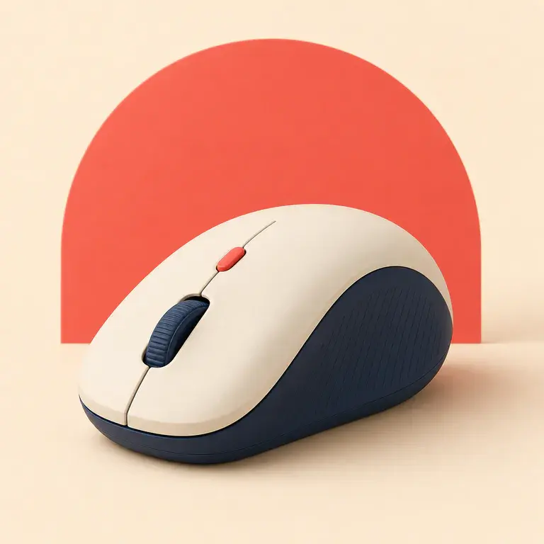 Illustration d’un concept original de souris ergonomique sans fil