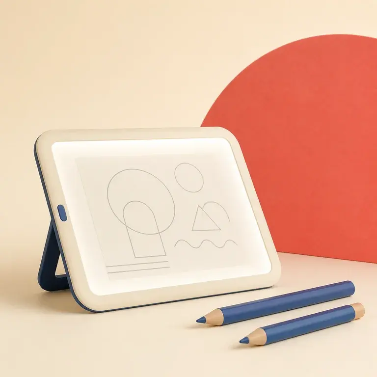 Illustration d’un concept original de tablette lumineuse pour dessiner et décalquer