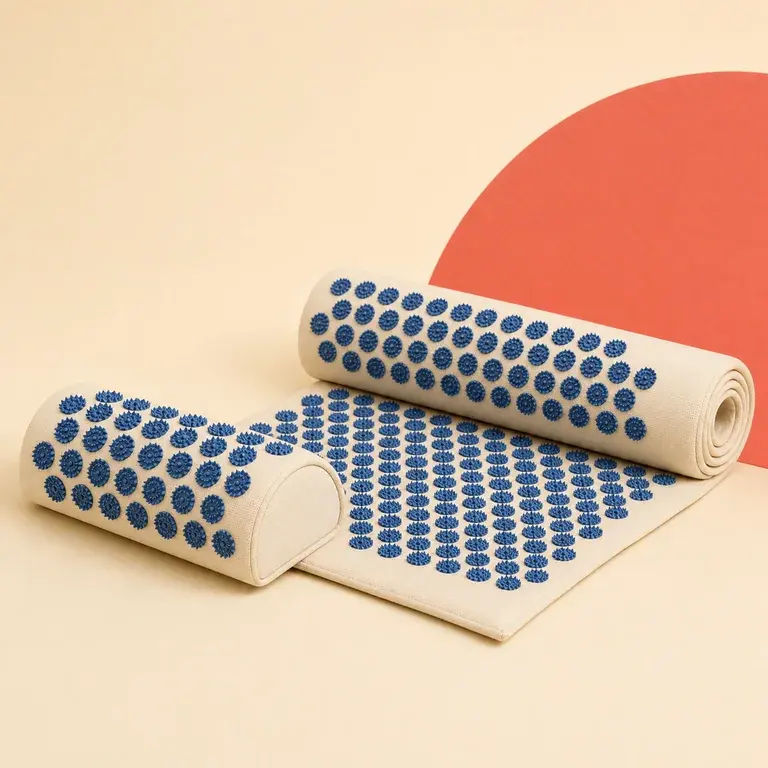 Illustration d’un concept original de tapis et coussin d’acupression