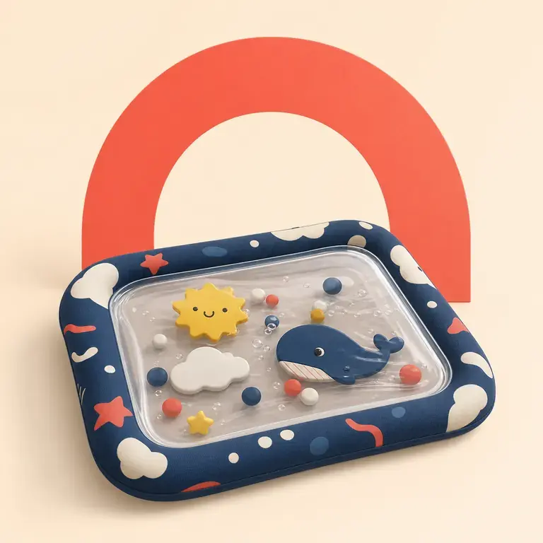 Illustration d’un concept original pour petit tapis d'eau pour le temps sur le ventre