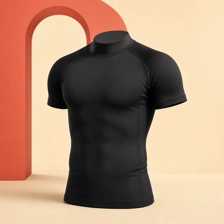 Illustration d’un concept original de tee-shirt de compression noir sans logo