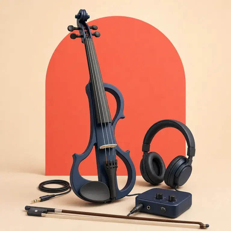 Illustration d’un concept original pour violon électrique pour pratiquer au casque