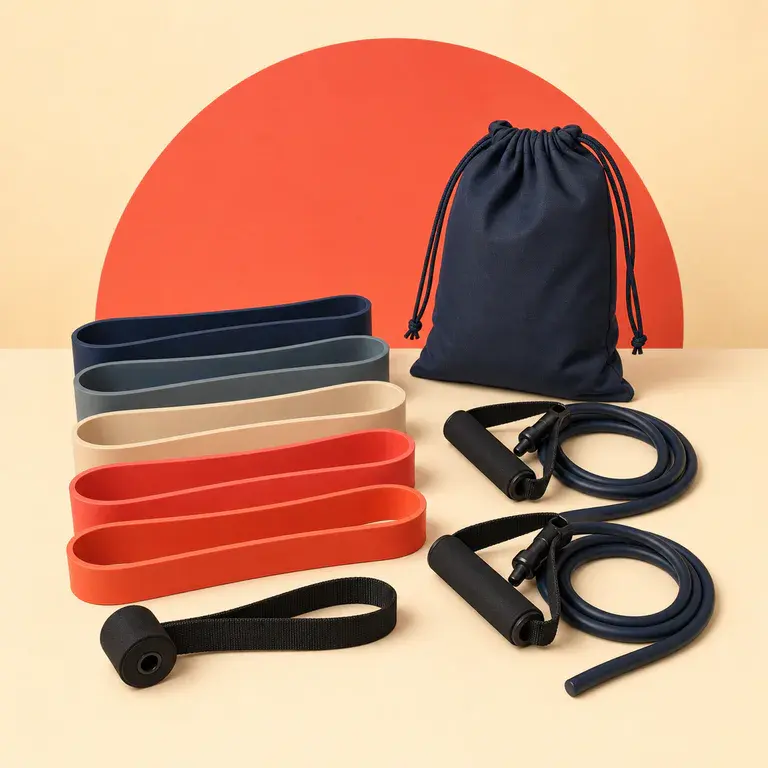 Illustration d’un concept original de kit de bandes élastiques de musculation