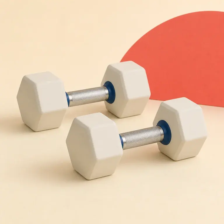 Illustration d’un concept original de paire d’haltères fixes hexagonaux