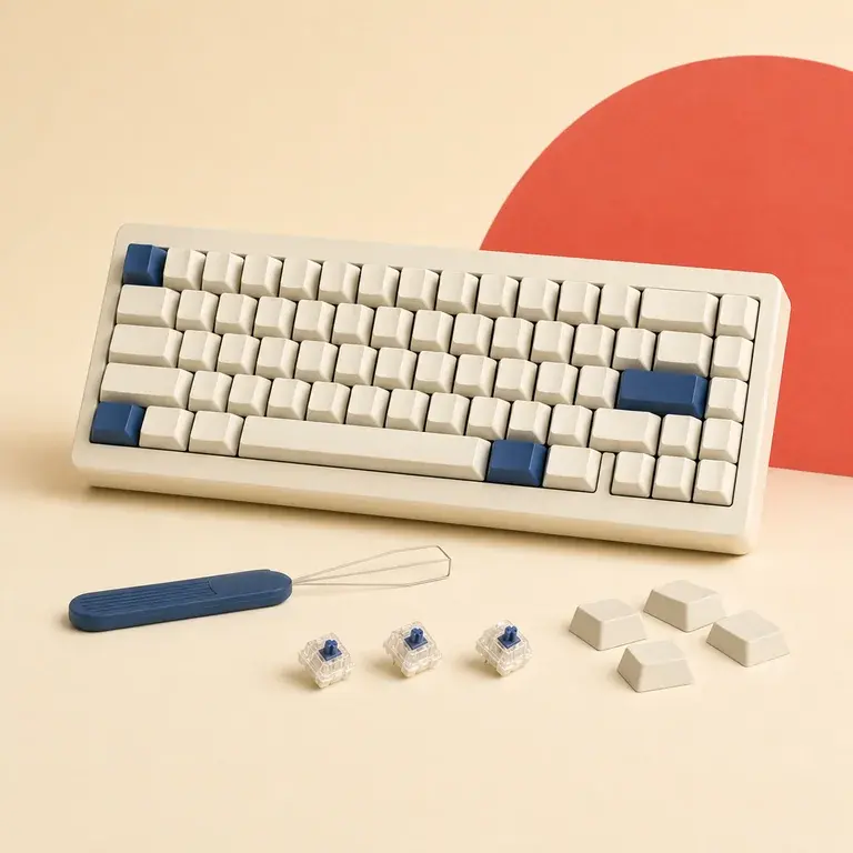 Illustration d’un concept original de kit pour assembler un clavier mécanique compact