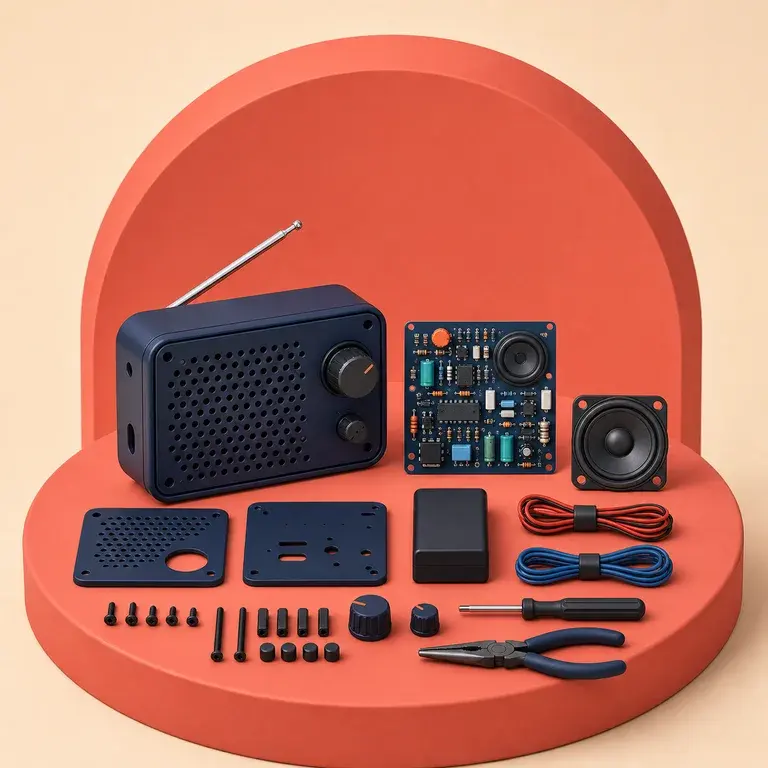 Illustration d’un concept original pour kit de construction d’une radio FM