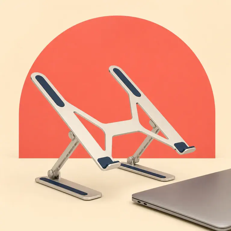 Illustration d’un concept original de support réglable pour ordinateur portable