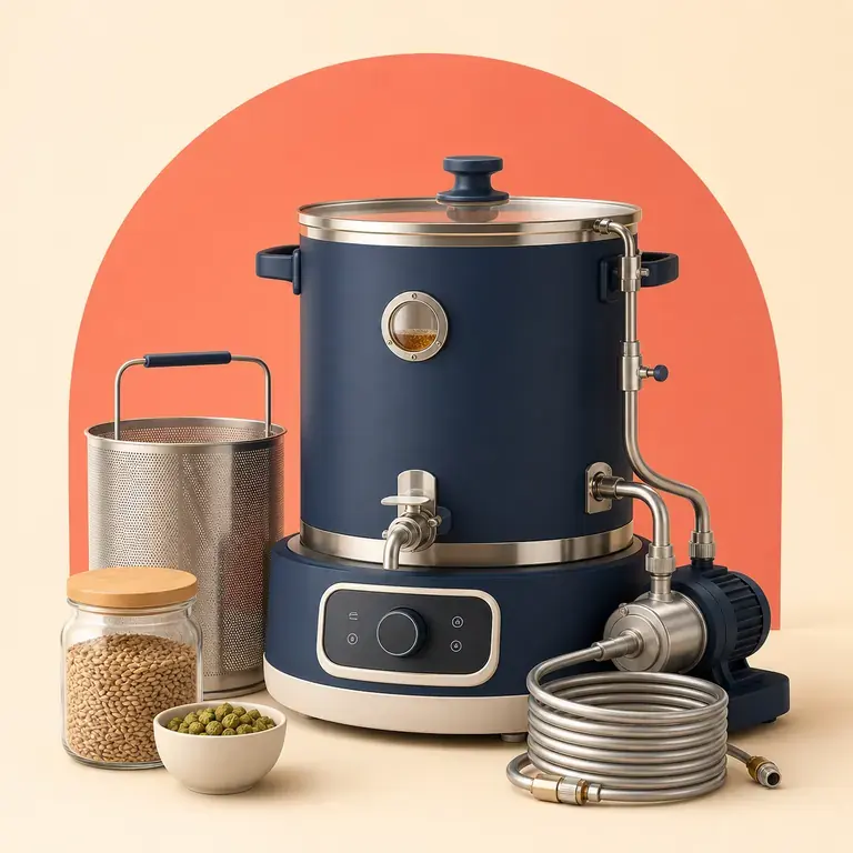 Illustration d’un concept original pour système de brassage de bière tout-en-un